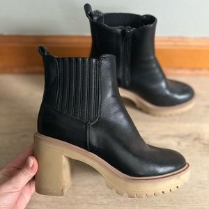 Dolce Vita Black Platform Ankle Boots